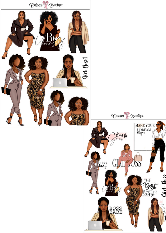 The Cuteness Journaling Sticker Sheet | Cuteness Planner Stickers for Agendas, Planners, Notebooks, Dividers | GIRL BOSS