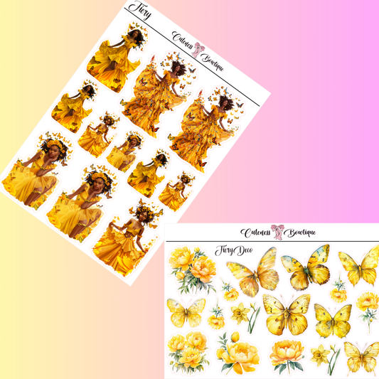 The Cuteness Journaling Sticker Sheet | Cuteness Planner Stickers for Agendas, Planners, Notebooks, Dividers | FIERY