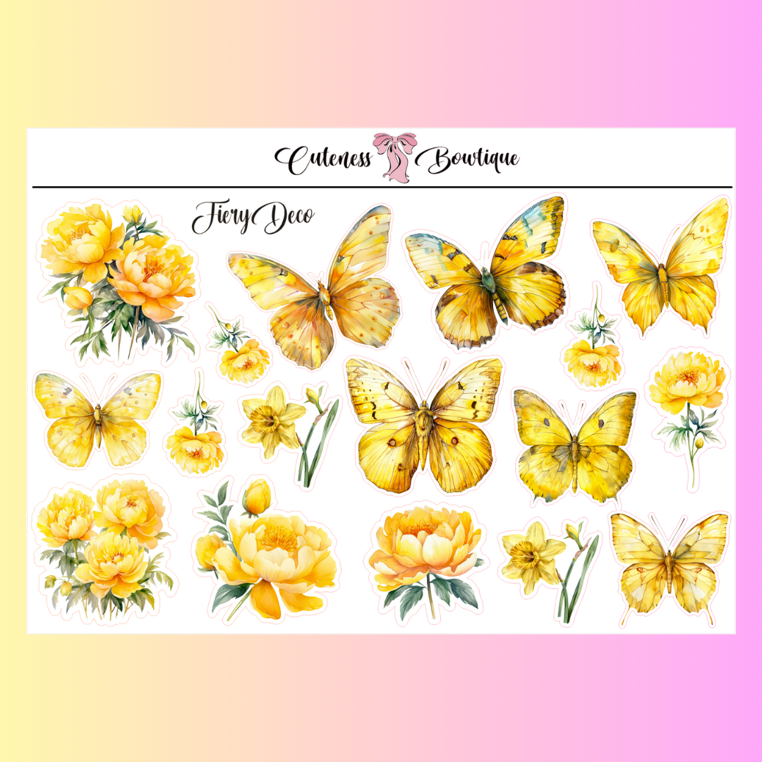 The Cuteness Journaling Sticker Sheet | Cuteness Planner Stickers for Agendas, Planners, Notebooks, Dividers | FIERY