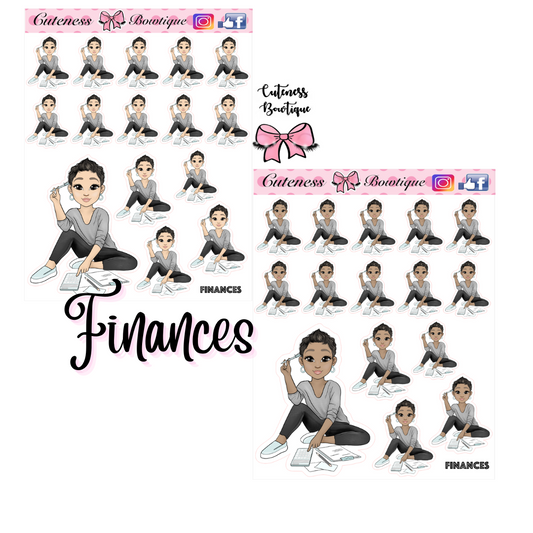 The Cutie Line Icon Sticker Sheet | Cuteness Planner Stickers for Agendas, Planners, Notebooks, Dividers | CUTESIE FINANCES