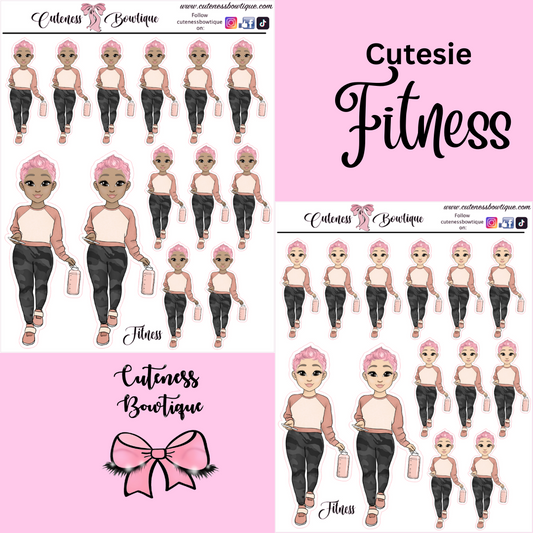 The Cutie Line Icon Sticker Sheet | Cuteness Planner Stickers for Agendas, Planners, Notebooks, Dividers | CUTESIE FITNESS