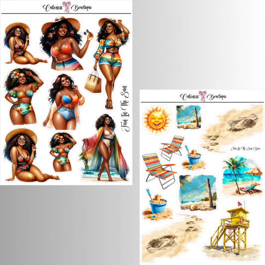 The Cuteness Journaling Sticker Sheet | Cuteness Planner Stickers for Agendas, Planners, Notebooks, Dividers | FUN IN THE SUN