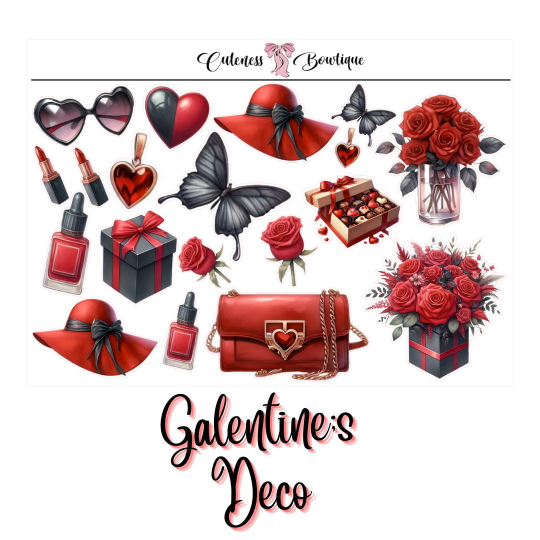 The Cuteness Doll Collection Sticker Sheet | Cuteness Planner Stickers for Agendas, Planners, Notebooks, Dividers | GALENTINE'S