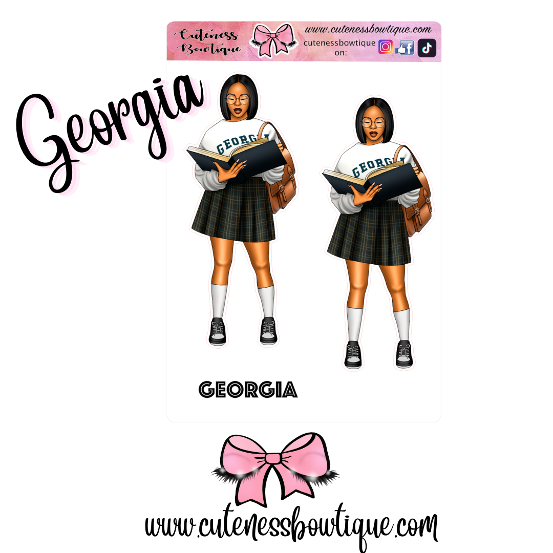 The Cuteness Doll Collection Sticker Sheet | Cuteness Planner Stickers for Agendas, Planners, Notebooks, Dividers | GEORGIA