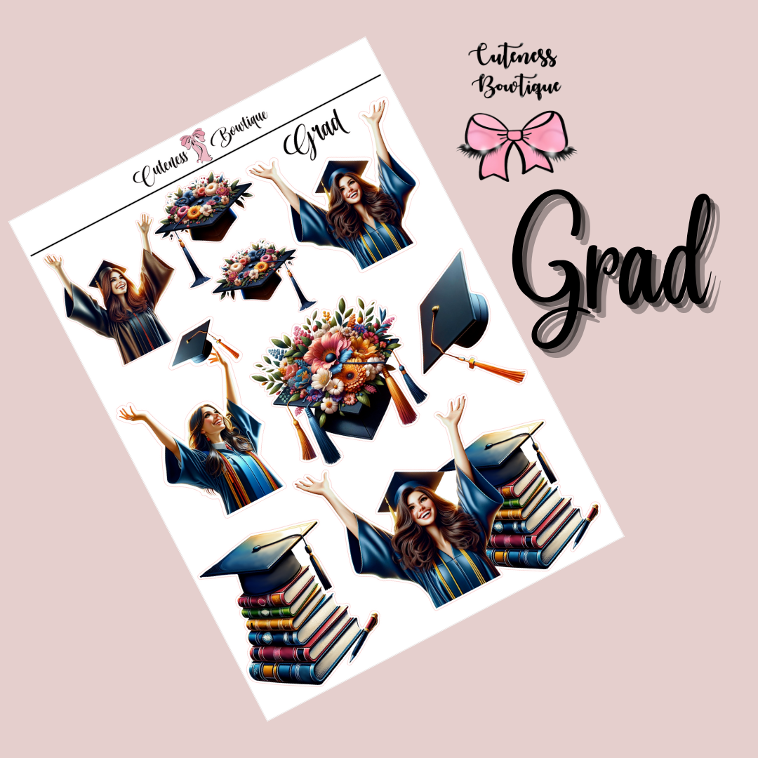 The Cuteness Doll Collection Sticker Sheet | Cuteness Planner Stickers for Agendas, Planners, Notebooks, Dividers | GRADS