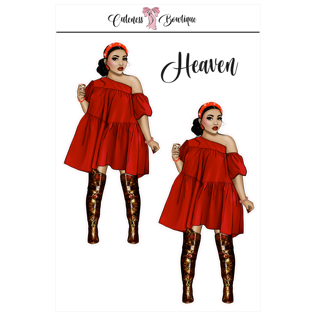 The  CUSTOM Cuteness Doll Collection Sticker Sheet | Cuteness Planner Stickers for Agendas, Planners, Notebooks, Dividers | HEAVEN