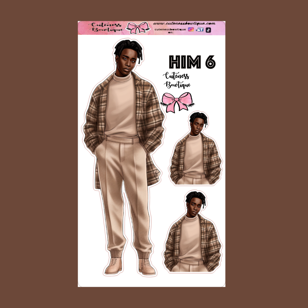 The Cuteness Doll Collection Sticker Sheet | Cuteness Planner Stickers for Agendas, Planners, Notebooks, Dividers | HIM VOL. 1-6