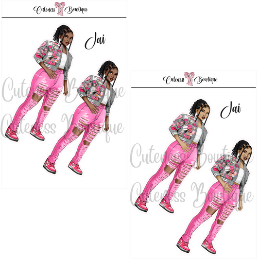 The CUSTOM Cuteness Doll Collection Sticker Sheet | Cuteness Planner Stickers for Agendas, Planners, Notebooks, Dividers | PINK FEST | JAI