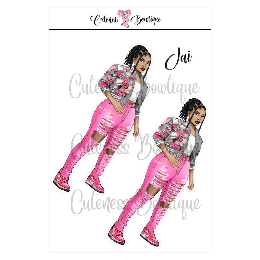 The CUSTOM Cuteness Doll Collection Sticker Sheet | Cuteness Planner Stickers for Agendas, Planners, Notebooks, Dividers | PINK FEST | JAI