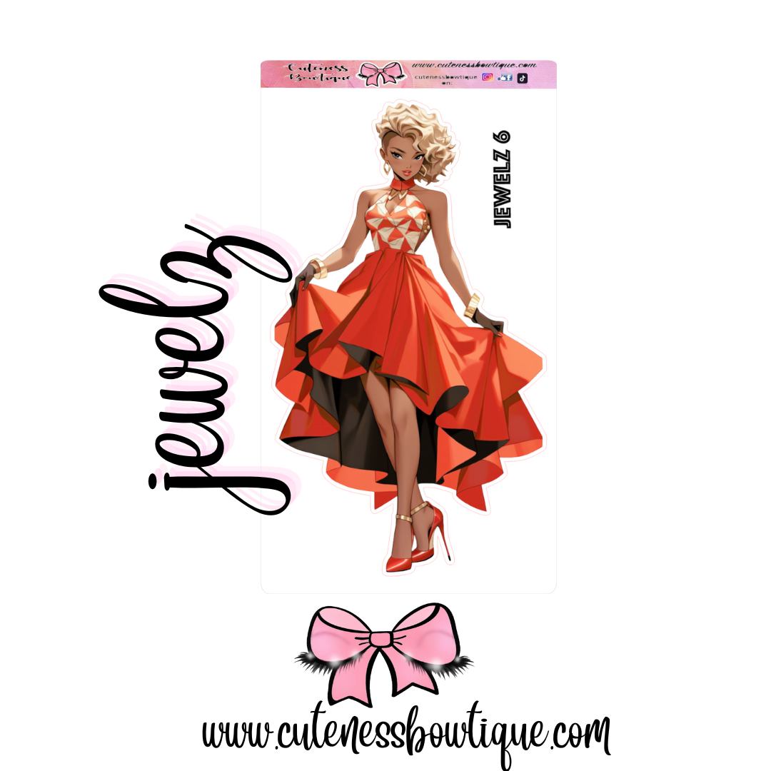 The Cuteness Doll Collection Sticker Sheet | Cuteness Planner Stickers for Agendas, Planners, Notebooks, Dividers | JEWELZ VOL. 1~6