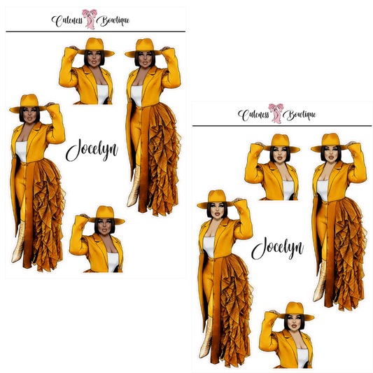 The CUSTOM Cuteness Doll Collection Sticker Sheet | Cuteness Planner Stickers for Agendas, Planners, Notebooks, Dividers | JOCELYN