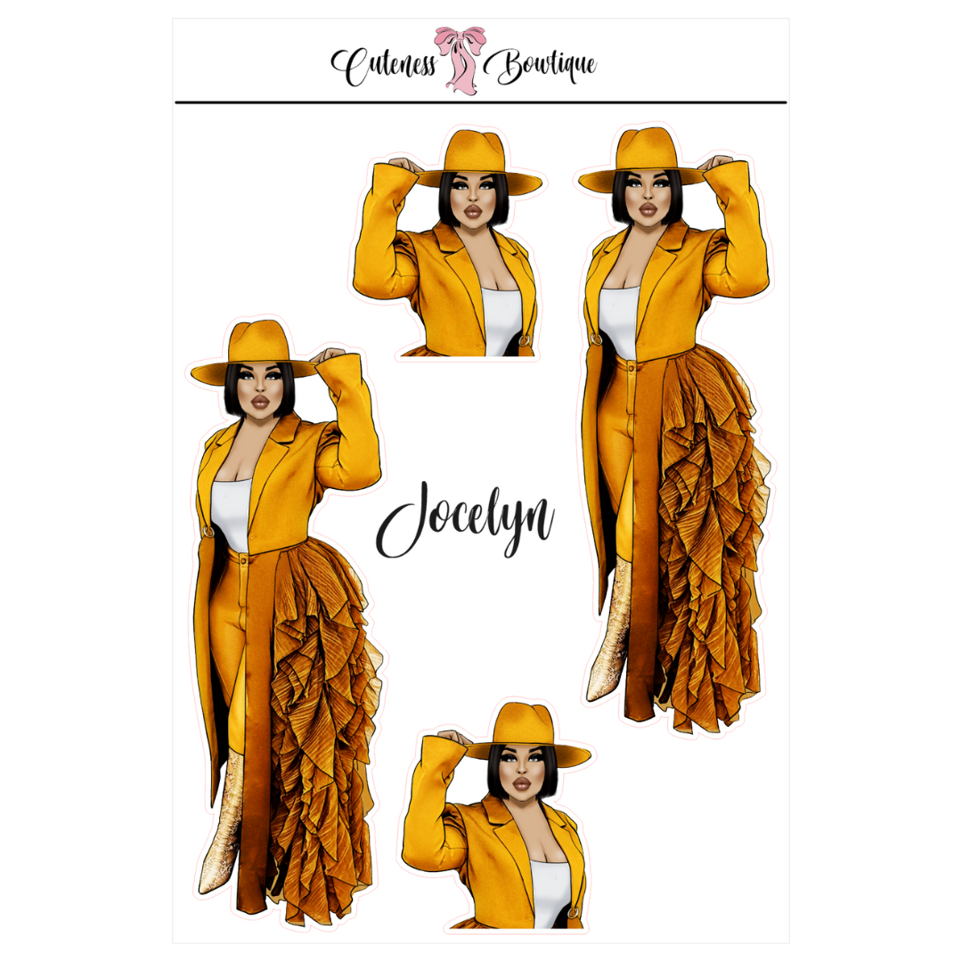 The CUSTOM Cuteness Doll Collection Sticker Sheet | Cuteness Planner Stickers for Agendas, Planners, Notebooks, Dividers | JOCELYN