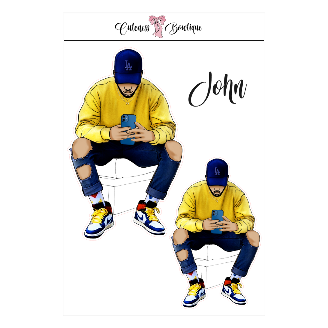 The CUSTOM Cuteness Doll Collection Sticker Sheet | Cuteness Planner Stickers for Agendas, Planners, Notebooks, Dividers | JOHN