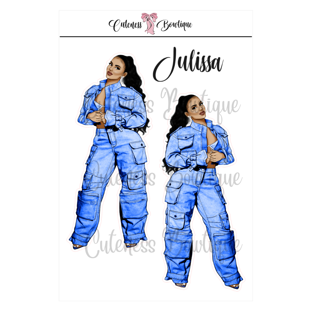 The CUSTOM Cuteness Doll Collection Sticker Sheet | Cuteness Planner Stickers for Agendas, Planners, Notebooks, Dividers | PINK FEST | JULISSA