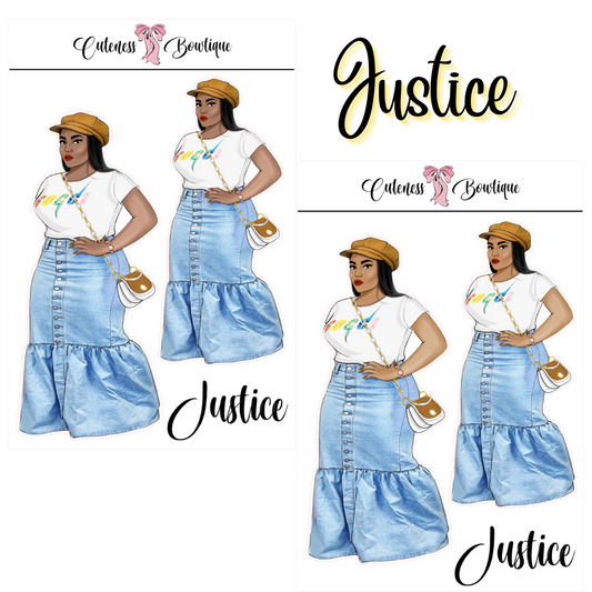 The Cuteness Squad Sticker Sheet | Cuteness Planner Stickers for Agendas, Planners, Notebooks, Dividers | JUSTICE