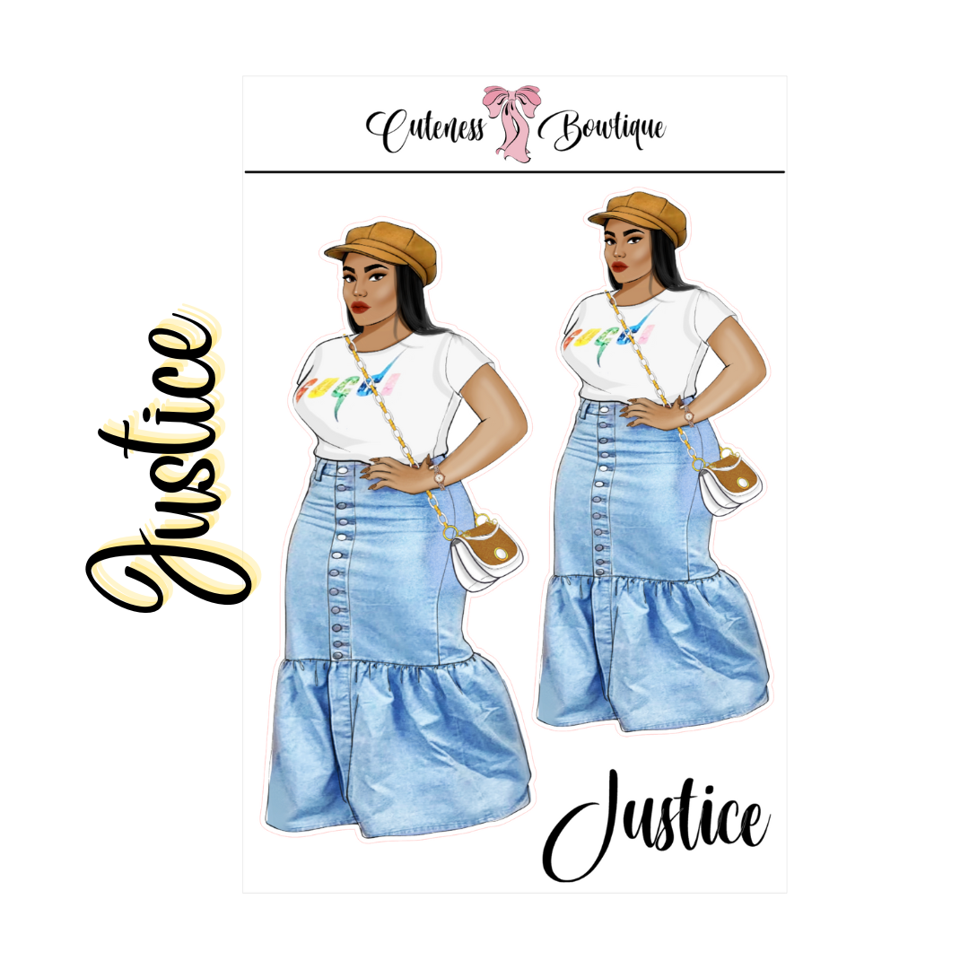 The Cuteness Squad Sticker Sheet | Cuteness Planner Stickers for Agendas, Planners, Notebooks, Dividers | JUSTICE