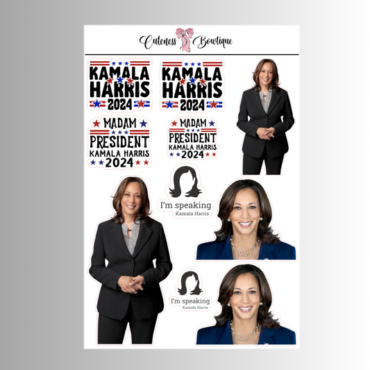 The Cuteness Doll Collection Sticker Sheet | Cuteness Planner Stickers for Agendas, Planners, Notebooks, Dividers | KAMALA 2024