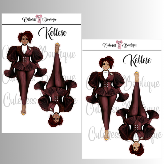 The CUSTOM Cuteness Doll Collection Sticker Sheet | Cuteness Planner Stickers for Agendas, Planners, Notebooks, Dividers | KELLESE