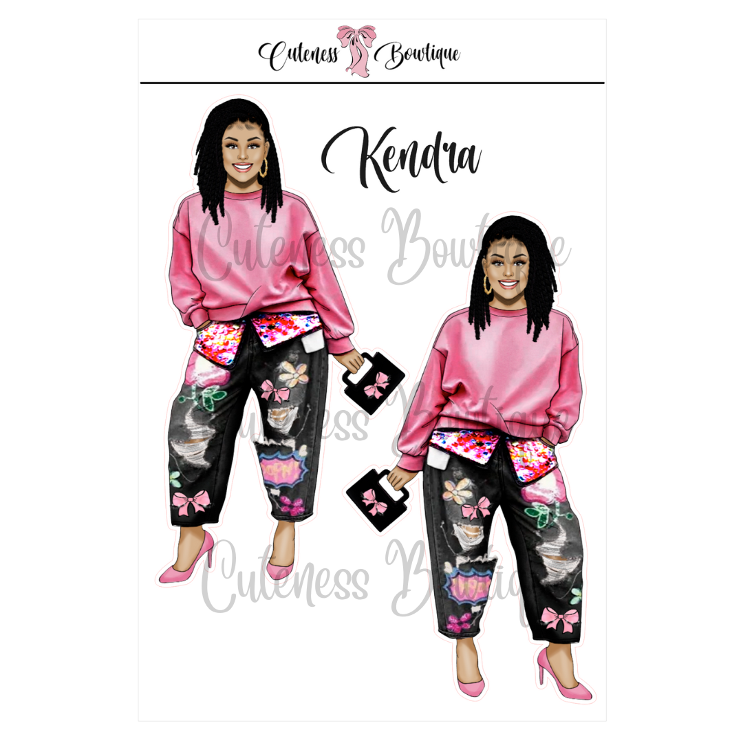 The CUSTOM Cuteness Doll Collection Sticker Sheet | Cuteness Planner Stickers for Agendas, Planners, Notebooks, Dividers | PINK FEST | KENDRA