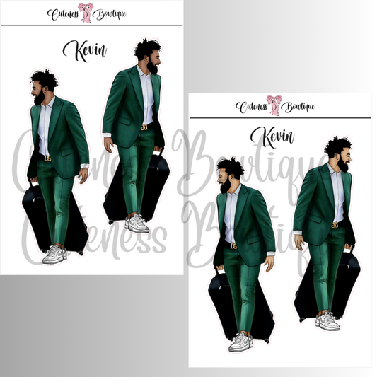 The CUSTOM Cuteness Doll Collection Sticker Sheet | Cuteness Planner Stickers for Agendas, Planners, Notebooks, Dividers | KEVIN