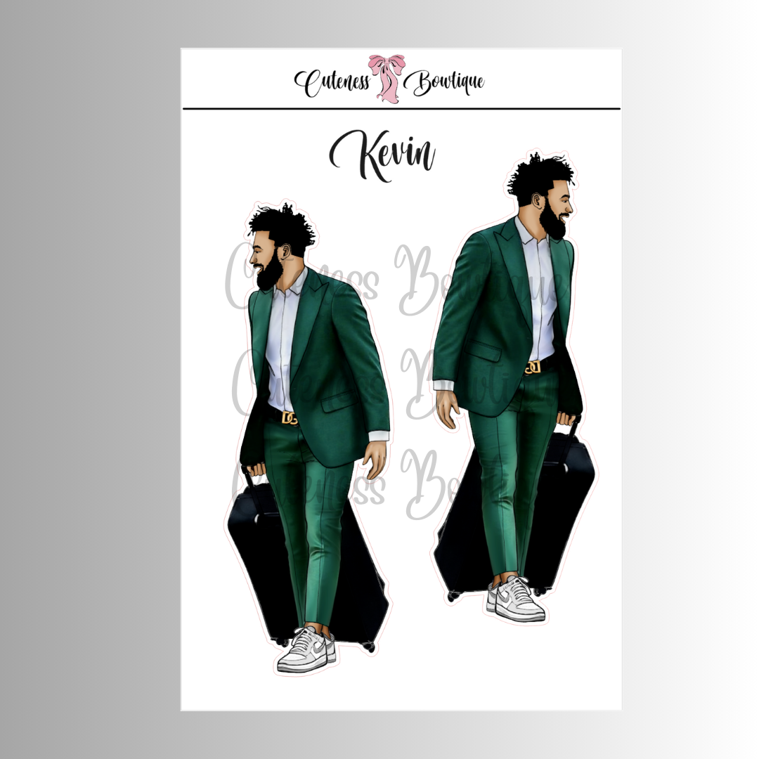 The CUSTOM Cuteness Doll Collection Sticker Sheet | Cuteness Planner Stickers for Agendas, Planners, Notebooks, Dividers | KEVIN