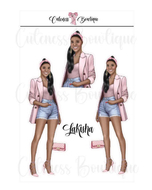 The CUSTOM Cuteness Doll Collection Sticker Sheet | Cuteness Planner Stickers for Agendas, Planners, Notebooks, Dividers | LAKISHA