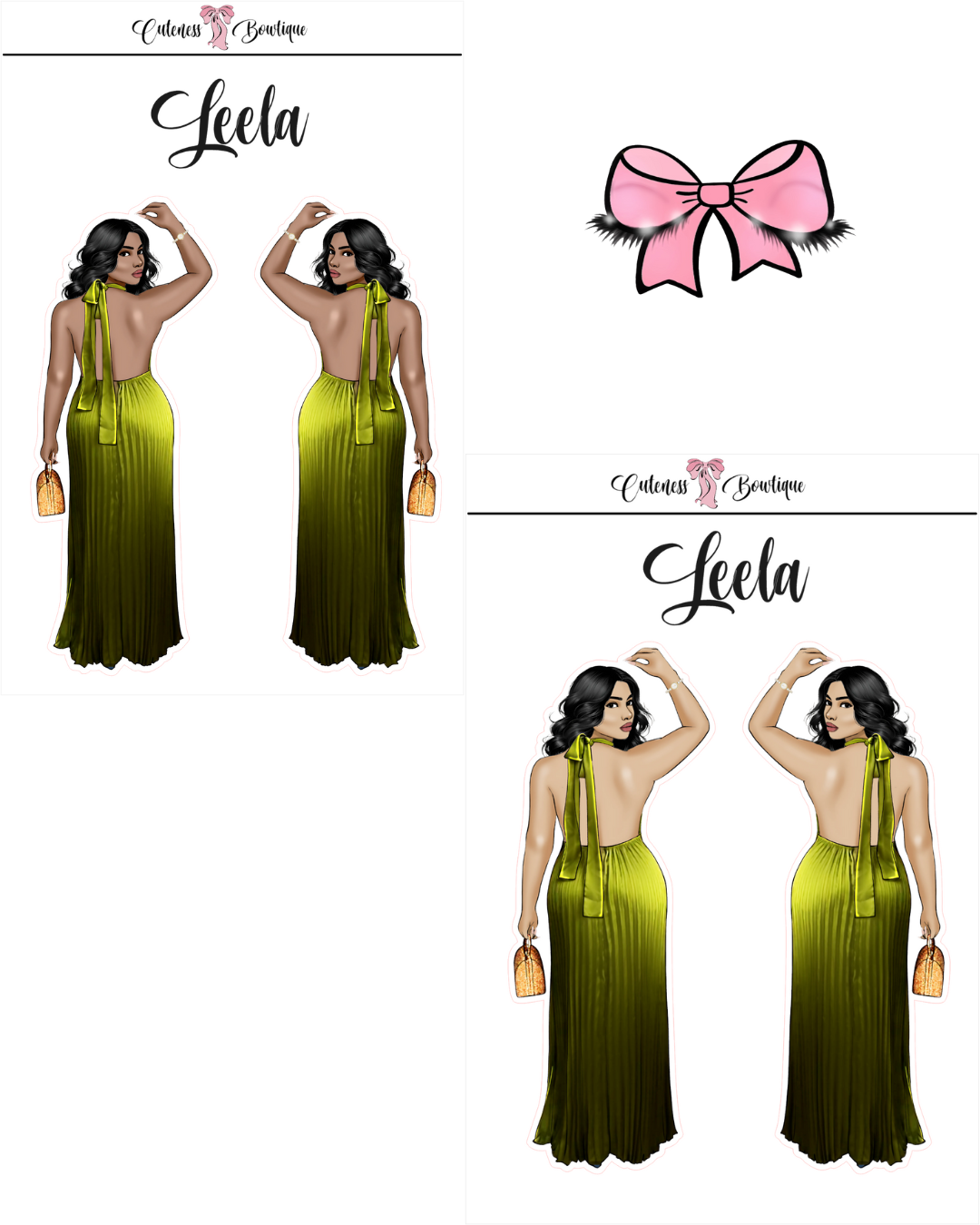 The CUSTOM Cuteness Doll Collection Sticker Sheet | Cuteness Planner Stickers for Agendas, Planners, Notebooks, Dividers | LEELA