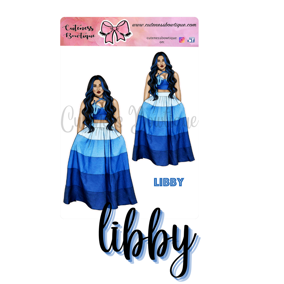 The CUSTOM Cuteness Doll Collection Sticker Sheet | Cuteness Planner Stickers for Agendas, Planners, Notebooks, Dividers | LIBBY