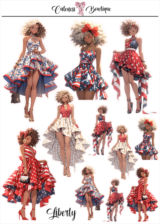 The Cuteness Journaling Sticker Sheet | Cuteness Planner Stickers for Agendas, Planners, Notebooks, Dividers | LIBERTY