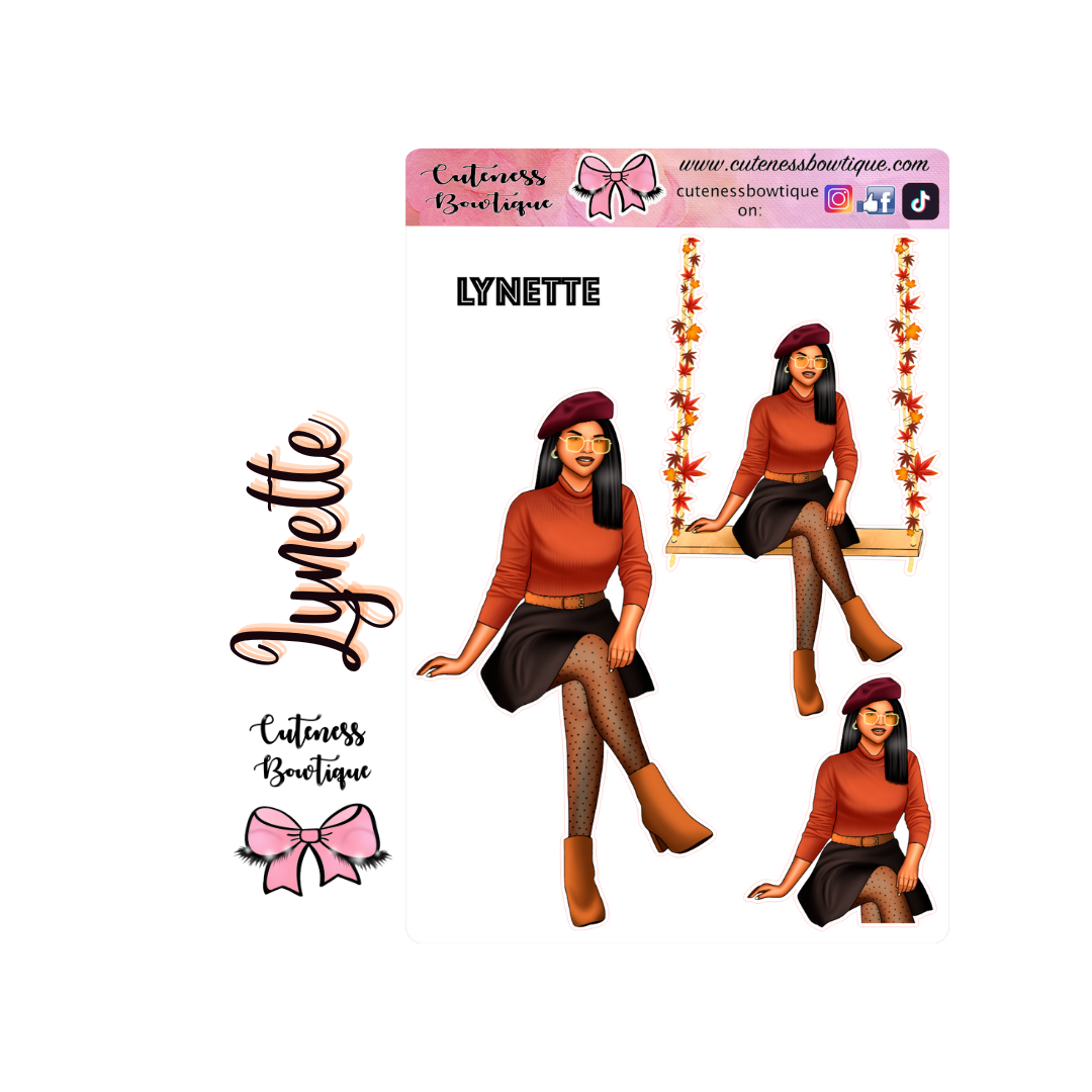 The Cuteness Journaling Sticker Sheet | Cuteness Planner Stickers for Agendas, Planners, Notebooks, Dividers | LYNETTE