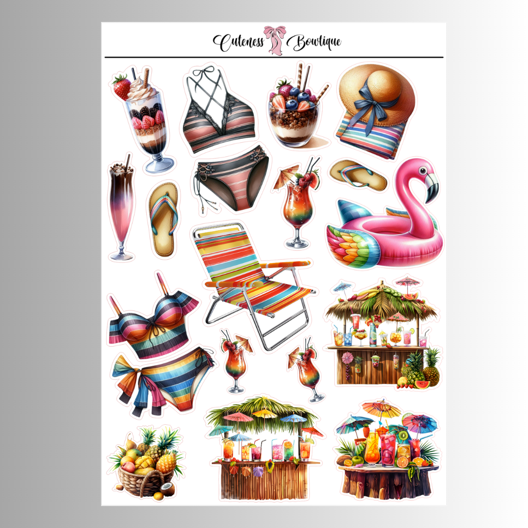 The Cuteness Journaling Sticker Sheet | Cuteness Planner Stickers for Agendas, Planners, Notebooks, Dividers | MAI TAI