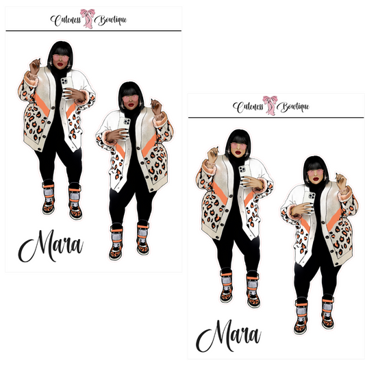 The CUSTOM Cuteness Doll Collection Sticker Sheet | Cuteness Planner Stickers for Agendas, Planners, Notebooks, Dividers | MARA