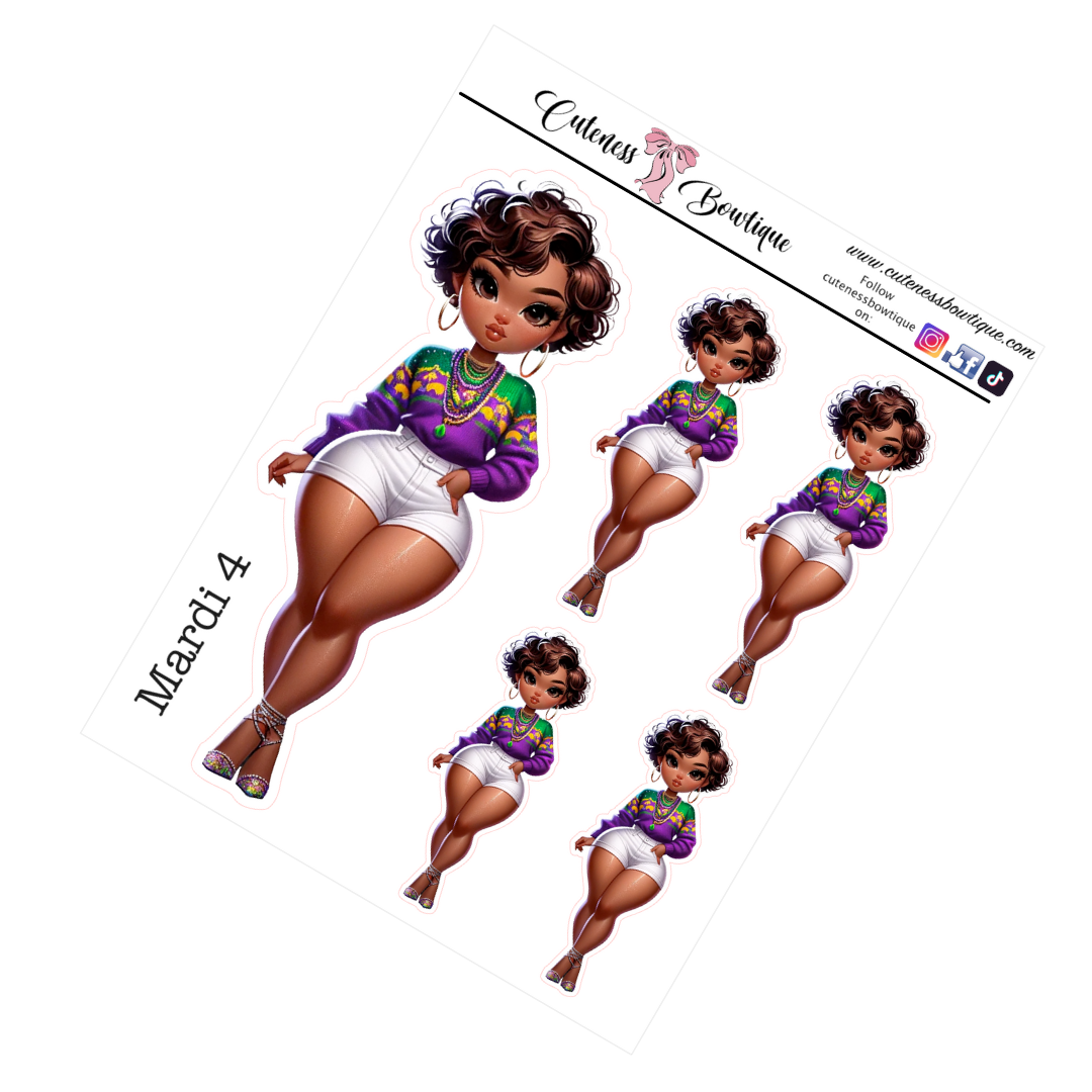 The Cuteness Doll Collection Sticker Sheet | Cuteness Planner Stickers for Agendas, Planners, Notebooks, Dividers | MARDI