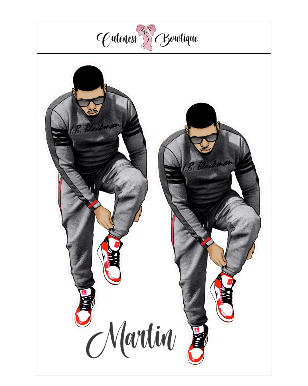 The Cuteness Squad Custom Sticker Sheet | Cuteness Planner Stickers for Agendas, Planners, Notebooks, Dividers | MARTIN