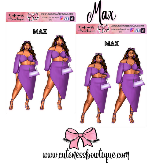 The Cuteness Doll Collection Sticker Sheet | Cuteness Planner Stickers for Agendas, Planners, Notebooks, Dividers | MAX