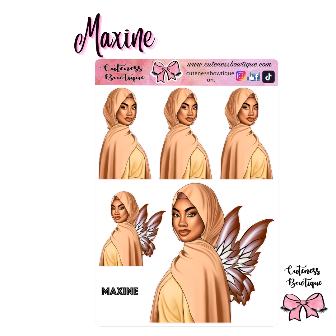 The Cuteness Doll Collection Sticker Sheet | Cuteness Planner Stickers for Agendas, Planners, Notebooks, Dividers | MAXINE