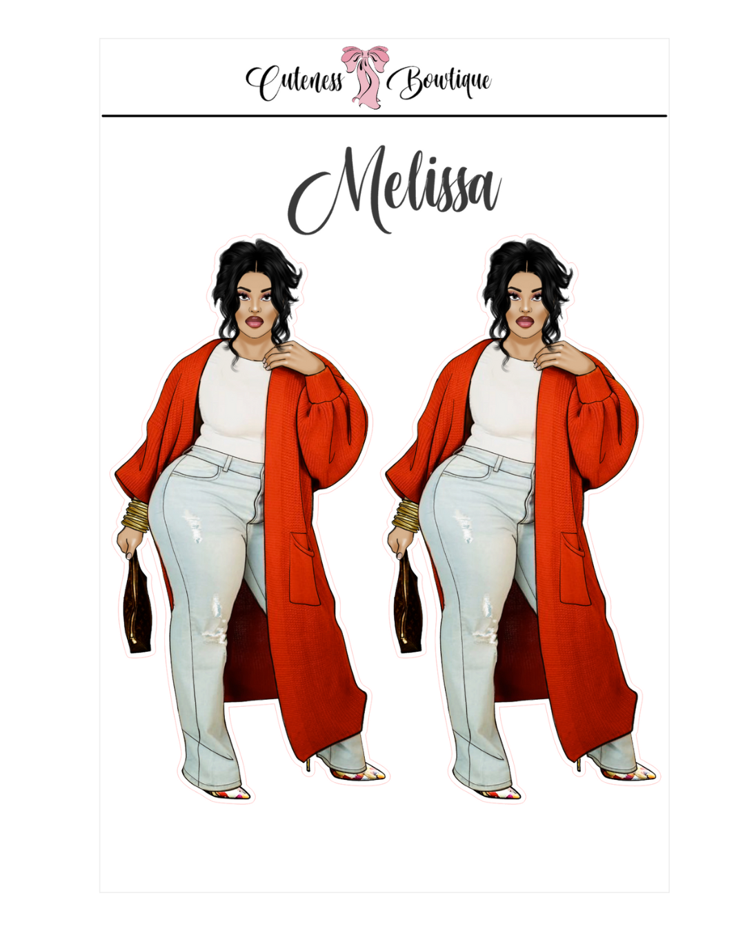 The Cuteness Squad Custom Sticker Sheet | Cuteness Planner Stickers for Agendas, Planners, Notebooks, Dividers | MELISSA