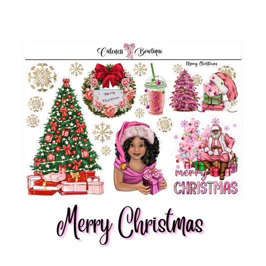 The Cuteness Journaling Sticker Sheet | Cuteness Planner Stickers for Agendas, Planners, Notebooks, Dividers | CHRISTMAS