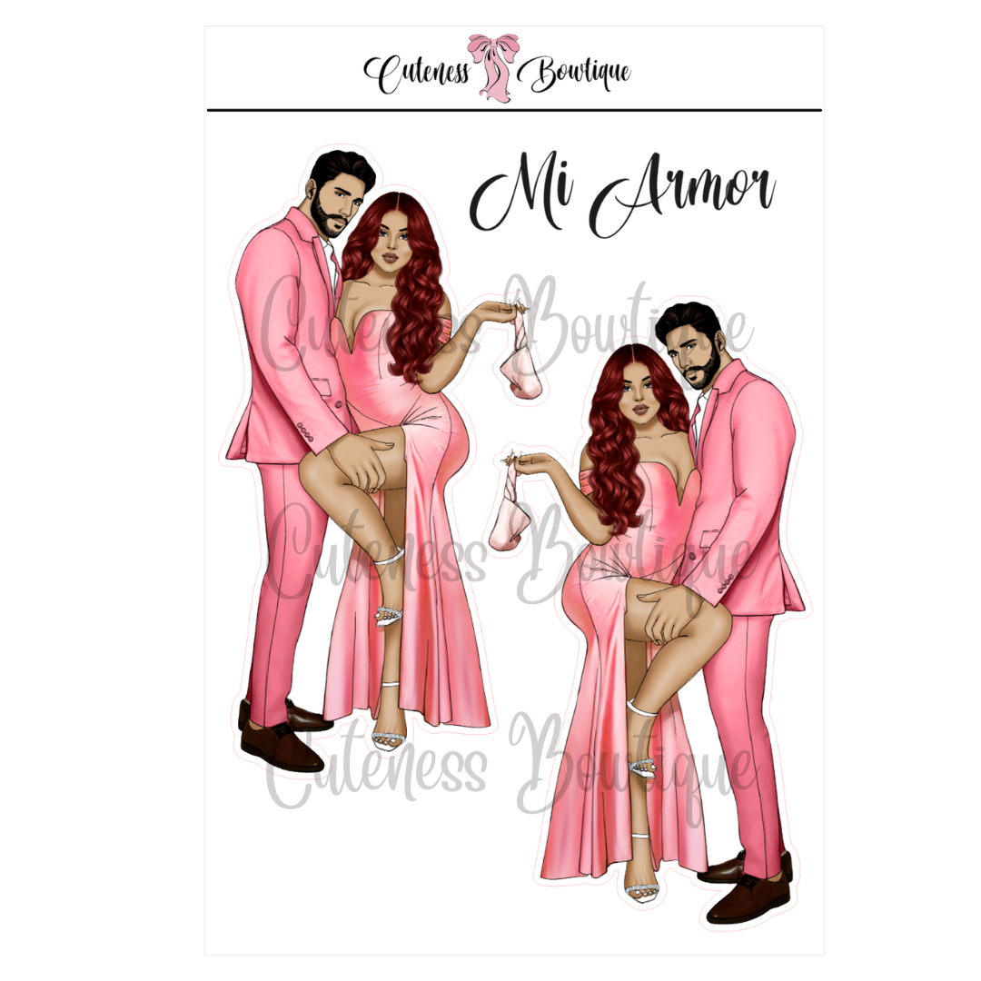 The CUSTOM Cuteness Doll Collection Sticker Sheet | Cuteness Planner Stickers for Agendas, Planners, Notebooks, Dividers | PINK FEST | MI ARMOR