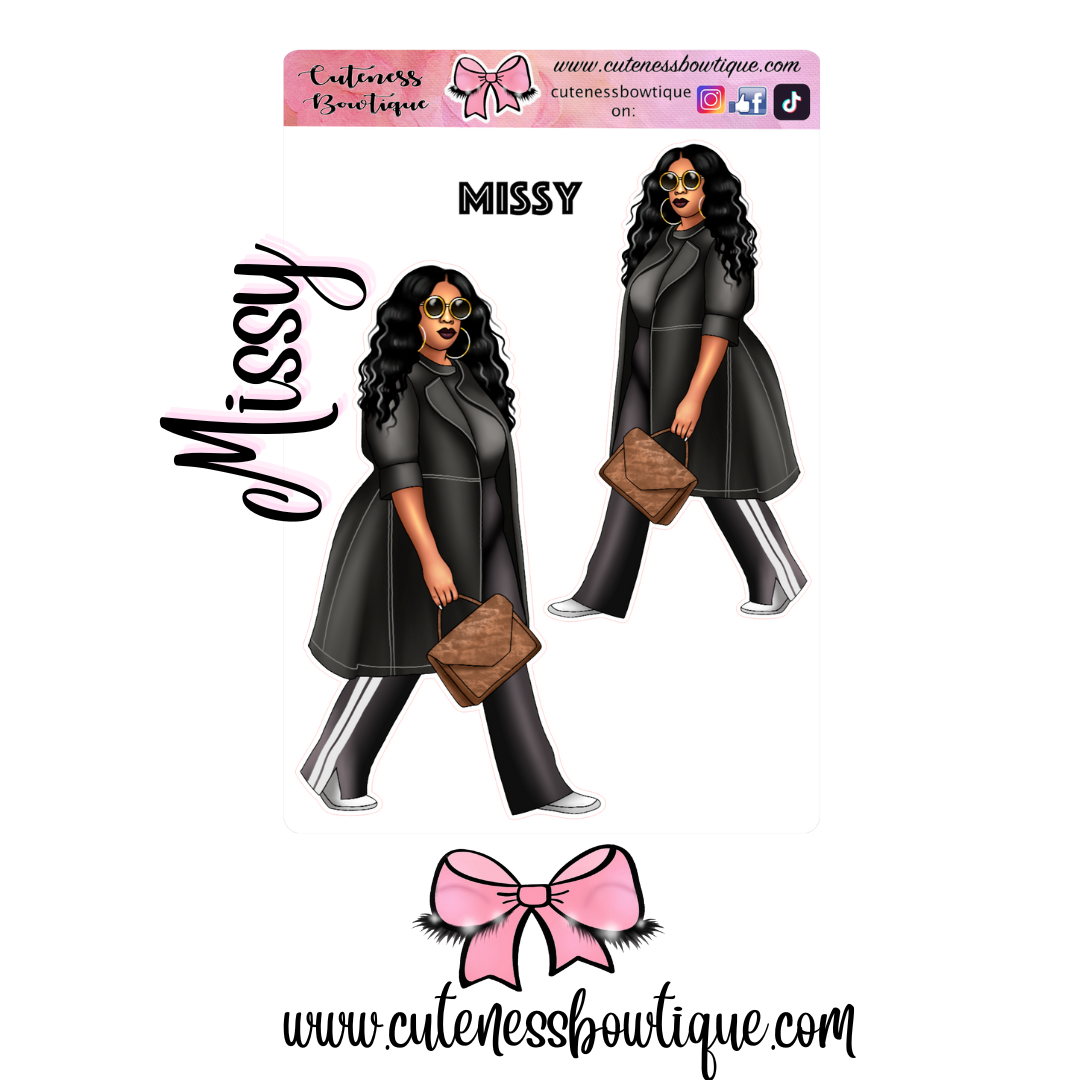 The Cuteness Doll Col/lection Sticker Sheet | Cuteness Planner Stickers for Agendas, Planners, Notebooks, Dividers | MISSY