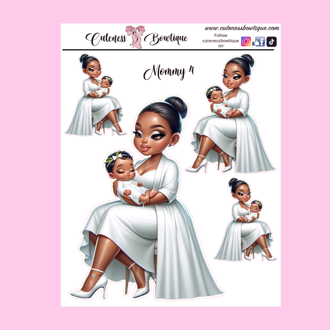 The Cuteness Doll Collection Sticker Sheet | Cuteness Planner Stickers for Agendas, Planners, Notebooks, Dividers | MOMMY