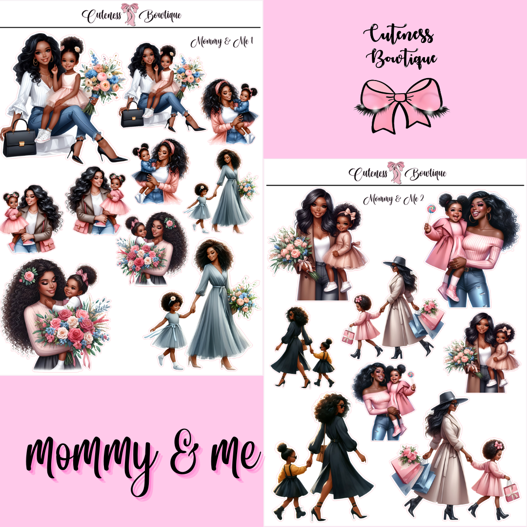 The Cuteness Journaling  Sticker Sheet | Cuteness Planner Stickers for Agendas, Planners, Notebooks, Dividers | MOMMY & ME