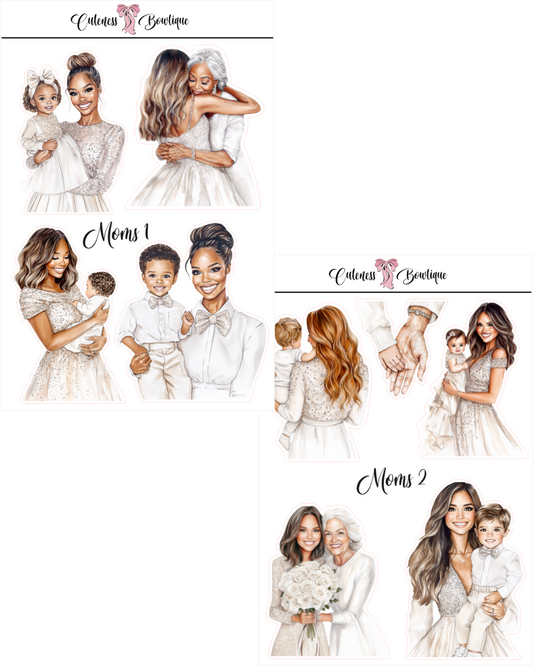 The Cuteness Doll Collection Sticker Sheet | Cuteness Planner Stickers for Agendas, Planners, Notebooks, Dividers | MOMS