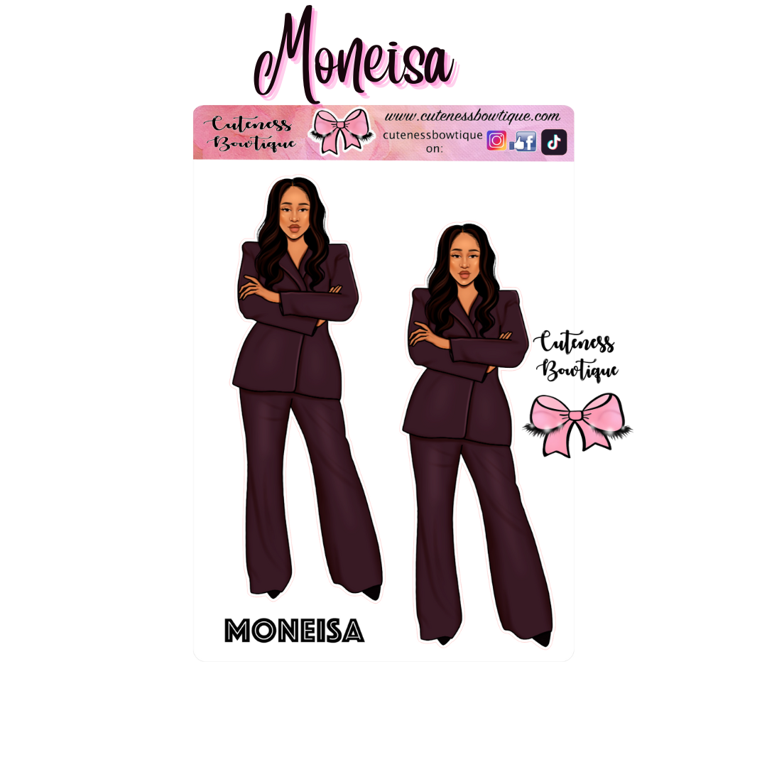 The Cuteness Doll Collection Sticker Sheet | Cuteness Planner Stickers for Agendas, Planners, Notebooks, Dividers | MONEISA