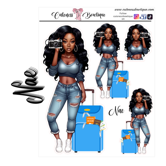 The Cuteness Doll Collection Sticker Sheet | Cuteness Planner Stickers for Agendas, Planners, Notebooks, Dividers | NAE