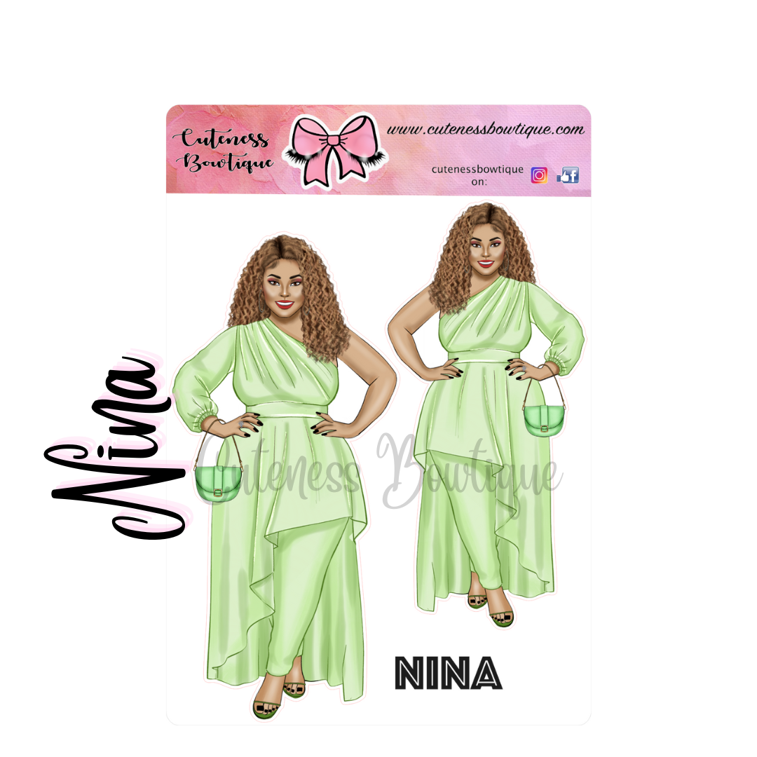 The CUSTOM Cuteness Doll Collection Sticker Sheet | Cuteness Planner Stickers for Agendas, Planners, Notebooks, Dividers | NINA