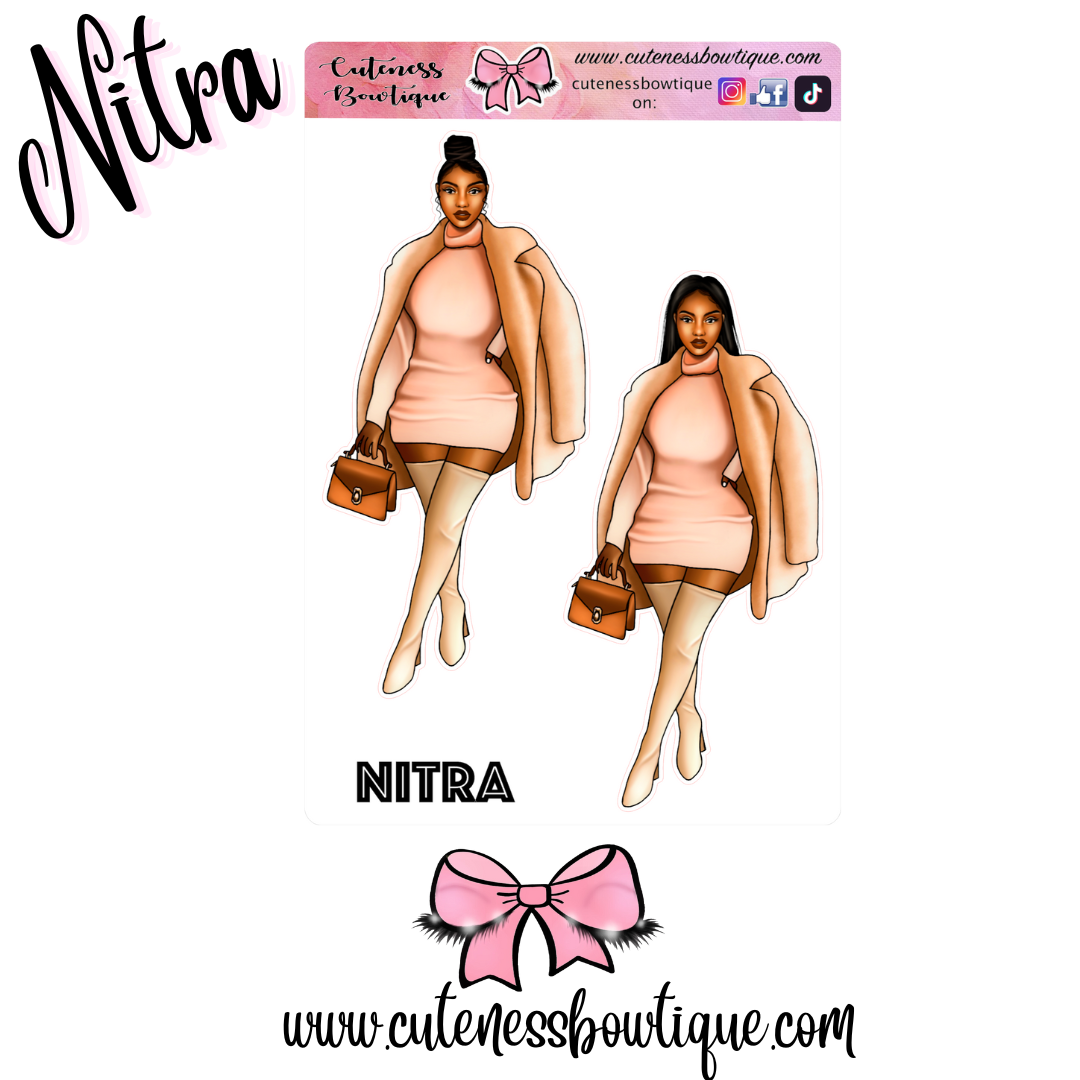 The Cuteness Doll Collection Sticker Sheet | Cuteness Planner Stickers for Agendas, Planners, Notebooks, Dividers | NITRA