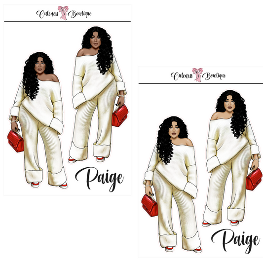 The CUSTOM Cuteness Doll Collection Sticker Sheet | Cuteness Planner Stickers for Agendas, Planners, Notebooks, Dividers | PAIGE