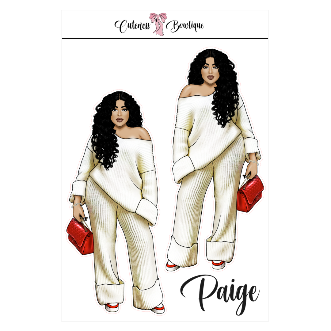 The CUSTOM Cuteness Doll Collection Sticker Sheet | Cuteness Planner Stickers for Agendas, Planners, Notebooks, Dividers | PAIGE