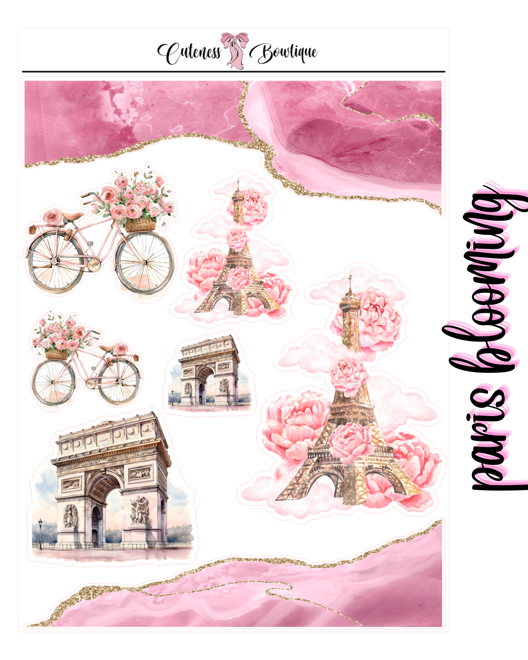 The Cuteness Journaling Sticker Sheet | Cuteness Planner Stickers for Agendas, Planners, Notebooks, Dividers | PARSIAN THEME